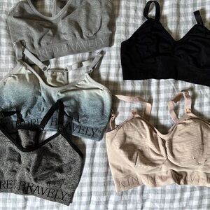 Kindred Bravely Nursing Bras in Black, Gray, and Cream Bundle